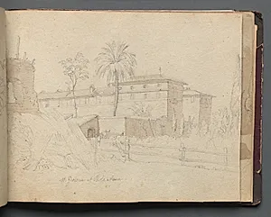 Album with Views of Rome and Surroundings, Landscape Studies, page 38a: :St. Giovanni e Paolo, Rome" by Franz Johann Heinrich Nadorp (German, 1794–1876)
