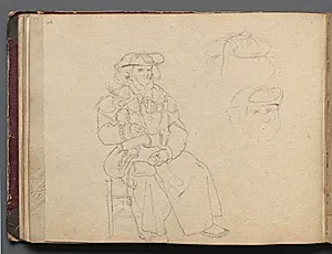 Album with Views of Rome and Surroundings, Landscape Studies, page 38b: Figure Study by Franz Johann Heinrich Nadorp (German, 1794–1876)