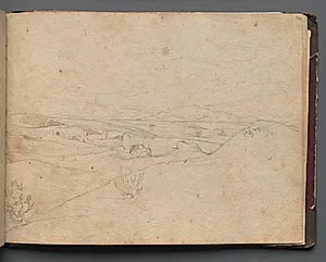 Album with Views of Rome and Surroundings, Landscape Studies, page 40a: Roman Landscape by Franz Johann Heinrich Nadorp (German, 1794–1876)
