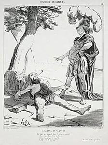 Alexander and Diogenes by Honoré Daumier (French, 1808–1879)