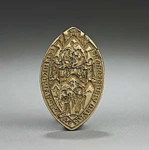 Almond-Shaped Seal: Coronation of the Virgin with a Kneeling Monk by Unknown Artist