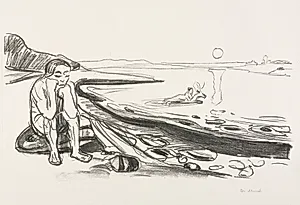 Alpha and Omega:  Omega's Flight by Edvard Munch (Norwegian, 1863–1944)