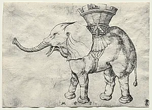 An Elephant with Howdah by Martin Schongauer (German, c. 1450–1491)