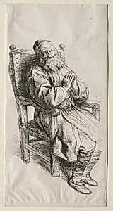 An Old Man in a Chair, Praying