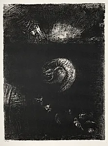 And All Manner of Frightful Creatures Arise by Odilon Redon (French, 1840–1916)