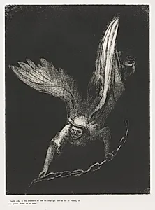 And I Saw an Angel Coming Down from Heaven, Having the Key of the Bottomless Pit and a Great Chain in His Hand by Odilon Redon (French, 1840–1916)