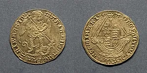 Angel: An Angel Slaying a Dragon (obverse); Ship with Shield of Arms (reverse) by Unknown Artist