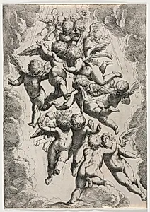 Angels in Glory by Guido Reni (Italian, 1575–1642)