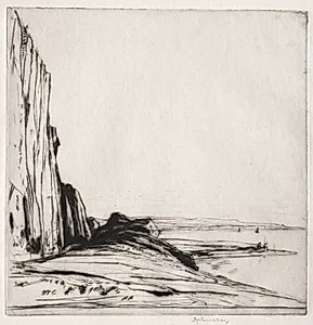 Appin Rocks by David Young Cameron (British, 1865–1945)