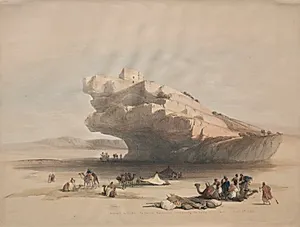 Approach to Petra, an Ancient Watch Tower Commanding the Valley of El Chor by David Roberts (Scottish, 1796–1864)