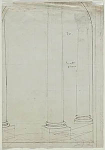 Architectural Drawing of Columns (verso) by Pietro Fancelli (Italian, 1764–1850)
