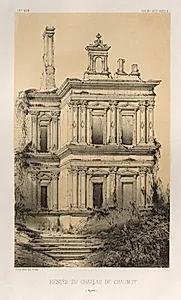 Architecture Pittoresque ou Monuments des xveme. Et xvieme. Siecles: Chateaux De France des XV et XVI Siecles: Pl. 19, Restes Du Chateau De Chaumot (Yonne) by Victor Petit (French, 1817–1874)
