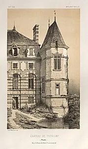Architecture Pittoresque ou Monuments des xveme. Et xvieme. Siecles: Chateaux De France des XV et XVI Siecles: Pl. 20, Chateau De Thorigny (Manche) by Victor Petit (French, 1817–1874)