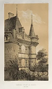 Architecture Pittoresque ou Monuments des xveme. Et xvieme. Siecles: Chateaux De France des XV et XVI Siecles: Pl. 32, Château D'Azay-Le-Rideau (Indre et Loire) by Victor Petit (French, 1817–1874)