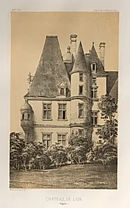 Architecture Pittoresque ou Monuments des XVeme. Et XVIeme. Siecles: Chateaux de France des XV et XVI Siecles: Pl. 49, Château De Lion (Calvados) by Victor Petit (French, 1817–1874)