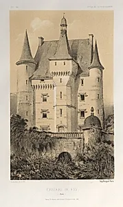 Architecture Pittoresque ou Monuments des XVeme. Et XVIeme. Siecles: Chateaux de France des XV et XVI Siecles: Pl. 52, Château De Fay (Maine) by Victor Petit (French, 1817–1874)