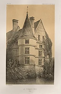 Architecture Pittoresque ou Monuments des XVeme. Et XVIeme. Siecles: Chateaux de France des XV et XVI Siecles: Pl. 68, Le Plessis-Bas (Aisne) by Victor Petit (French, 1817–1874)
