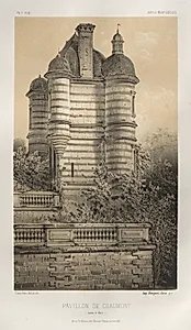 Architecture Pittoresque ou Monuments des XVeme. Et XVIeme. Siecles: Chateaux de France des XV et XVI Siecles: Pl. 76, Pavillon De Chaumont (Saône et Loire) by Victor Petit (French, 1817–1874)