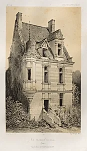 Architecture Pittoresque ou Monuments des XVeme. Et XVIeme. Siecles: Chateaux de France des XV et XVI Siecles: Pl. 79, Le Plessis-Dumée (Yonne) by Victor Petit (French, 1817–1874)