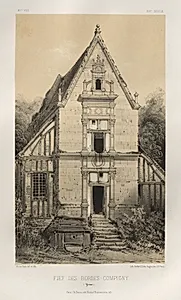 Architecture Pittoresque ou Monuments des XVeme. Et XVIeme. Siecles: Chateaux de France des XV et XVI Siecles: Pl. 81, FIEf Des Bordes-Compigny (Yonne) by Victor Petit (French, 1817–1874)