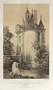 Architecture Pittoresque ou Monuments des XVeme. Et XVIeme. Siecles: Chateaux de France des XV et XVI Siecles: Pl. 83, Porte du Château de Saint-Martin-Du-Bec (Seine Infèrieure) by Victor Petit (French, 1817–1874)