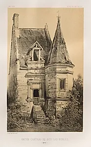 Architecture Pittoresque ou Monuments des XVeme. Et XVIeme. Siecles: Chateaux de France des XV et XVI Siecles: Pl. 86, Ancien Château de Gisy-Les-Nobles (Yonne) by Victor Petit (French, 1817–1874)