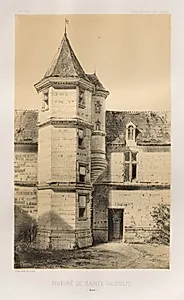 Architecture Pittoresque ou Monuments des XVeme. Et XVIeme. Siecles: Chateaux de France des XV et XVI Siecles: Pl. 87, Prieuré de Sainte Gaudulfe (Eure) by Victor Petit (French, 1817–1874)
