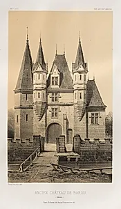 Architecture Pittoresque ou Monuments des XVeme. Et XVIeme. Siecles: Chateaux de France des XV et XVI Siecles: Pl. 88, Ancien Château de Barou (Calvados) by Victor Petit (French, 1817–1874)
