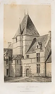 Architecture Pittoresque ou Monuments des XVeme. Et XVIeme. Siecles: Chateaux de France des XV et XVI Siecles: Pl. 93, Château de Cramesnil (Calvados) by Victor Petit (French, 1817–1874)