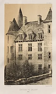 Architecture Pittoresque ou Monuments des XVeme. Et XVIeme. Siecles: Chateaux de France des XV et XVI Siecles: Pl.100, Château de Saligny (Alliers) by Victor Petit (French, 1817–1874)