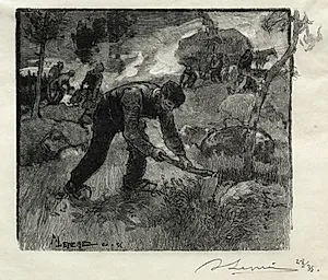 Arracheurs de bruyères by Auguste Louis Lepère (French, 1849–1918)