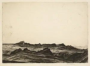 Arran Peaks by David Young Cameron (British, 1865–1945)