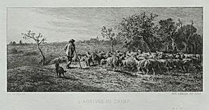 Arriving at the Field by Charles-Émile Jacque (French, 1813–1894)