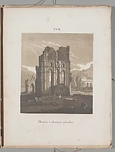 Art of the Lithograph: Italian Church Ruin, Plate XVII  by Alois Senefelder (German, 1771–1834)