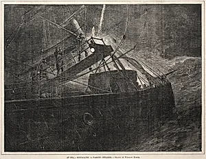 At Sea, Signalling a Passing Steamer by Winslow Homer (American, 1836–1910)
