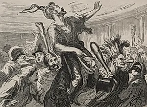 At the Opera Ball: Long live the smartly dressed crowd! by Honoré Daumier (French, 1808–1879)