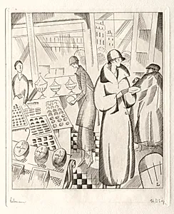 At the Patisserie by Jean-Émile Laboureur (French, 1877–1943)
