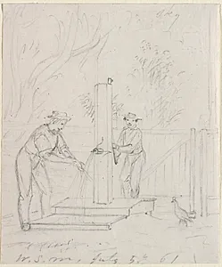 At the Pump by William Sidney Mount (American, 1807–1868)
