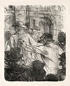 Au pied du Sinaï:  La Halle aux Draps, Cracovie by Henri de Toulouse-Lautrec (French, 1864–1901)