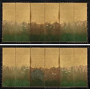 Autumn Evening with Full Moon on Musashino Plain by Unknown Artist