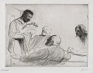 Avant le repas à Emmaus by Jean Louis Forain (French, 1852–1931)