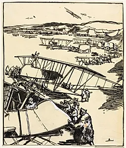 Avions reposant sur le terrain (recto) by Auguste Louis Lepère (French, 1849–1918)