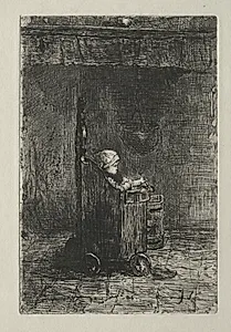 Baby in His Chair by Jozef Israëls (Dutch, 1824–1911)