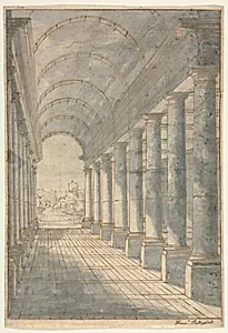 Barrel-Vaulted Arcade Rendered in Perspective by Francesco Battaglioli (Italian, 1725–1796)