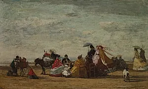 Beach Scene by Eugène Boudin (French, 1824–1898)