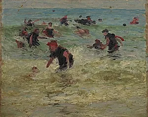 Beach Study (verso) by Edward H. Potthast (American, 1857–1927)