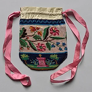 Beaded Bag (floral motif) by Unknown Artist
