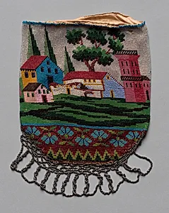 Beaded Bag (landscape scene) by Unknown Artist