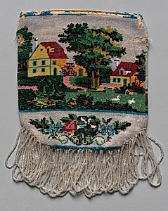 Beaded Bag (landscape scene) by Unknown Artist