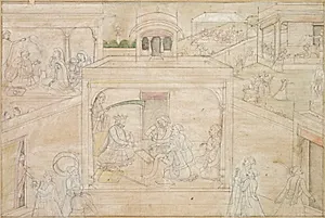 Bhima's Consultation with the Astrologer: Scene from the Nala-Damayanti Drawings by Unknown Artist